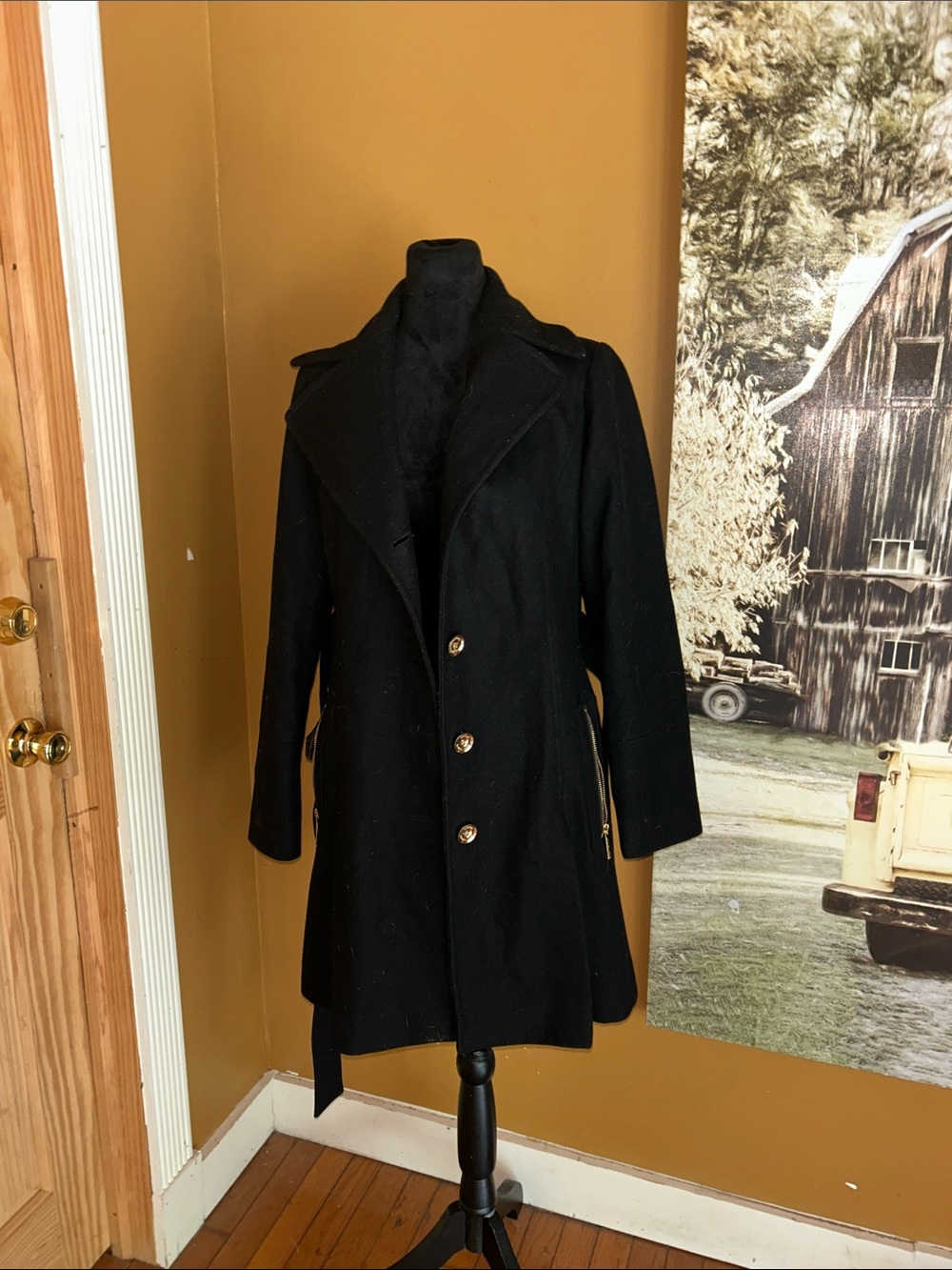 Michaels Black Women's no pea Coat with Satin Lining